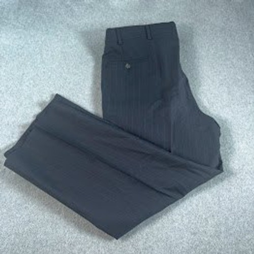 Brooks Brothers Dress Pants Mens 35x26 Black Pinstripe Wool Made in USA VTG